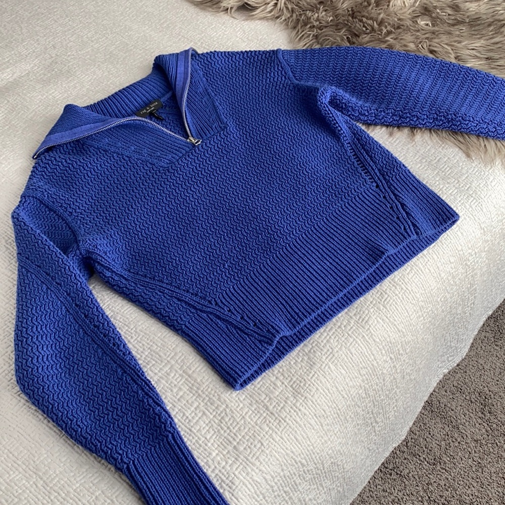 Royal Blue Half-Zip Knit Sweater